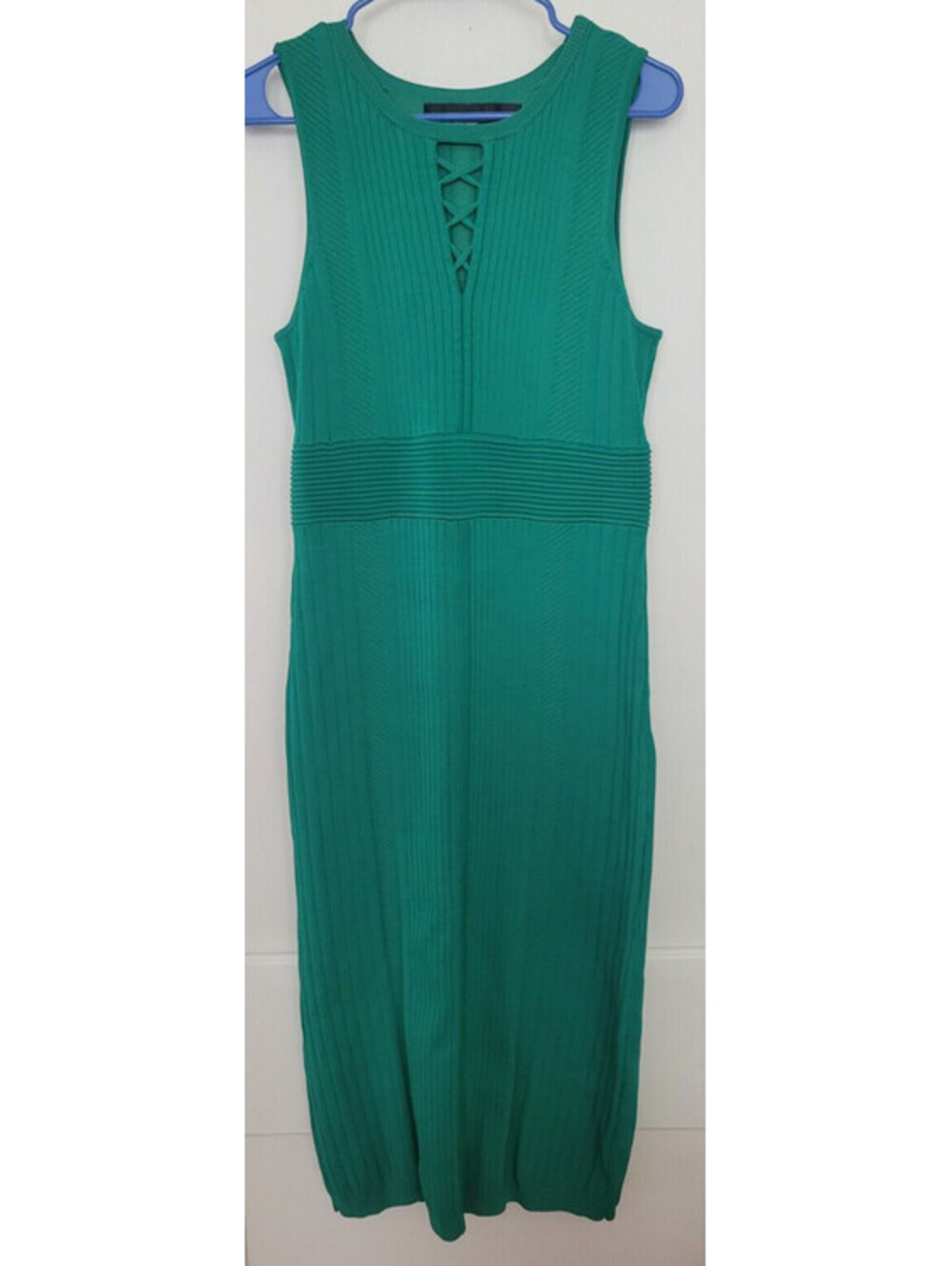 Gabrielle Union New York & Company Bodycon Green ribbed Sweater Dress M Sexy